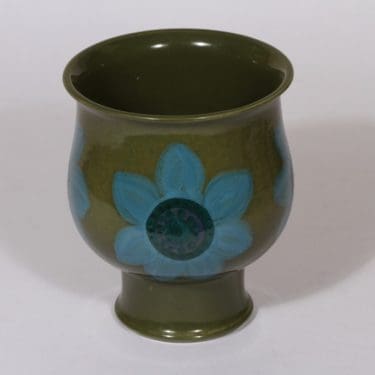 Arabia HLA maljakko, vihreä, suunnittelija Hilkka-Liisa Ahola, suuri, käsinmaalattu, signeerattu