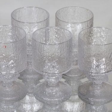 Iittala Senaattori punaviinilasit, kirkas, 5 kpl, suunnittelija Timo Sarpaneva,