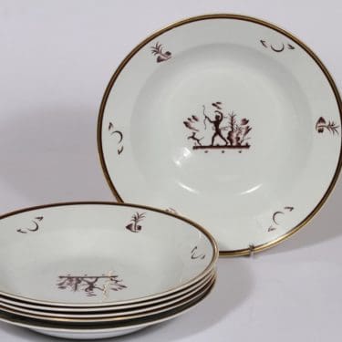 Arabia Diana lautaset, syvä, 6 kpl, suunnittelija , syvä, siirtokuva