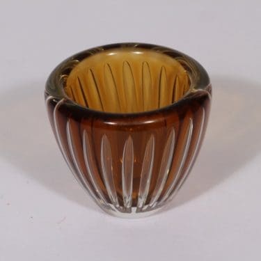 Nuutajärvi Kaisla taide-esine, ruskea, suunnittelija Kaj Franck, pieni, signeerattu