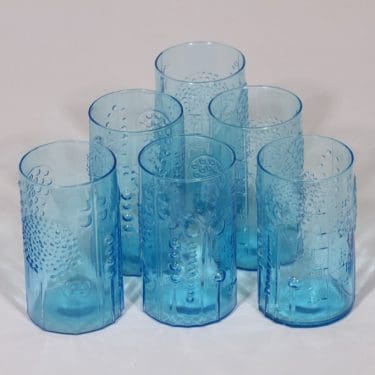 Nuutajärvi Flora lasit, 20 cl, 6 kpl, suunnittelija Oiva Toikka, 20 cl