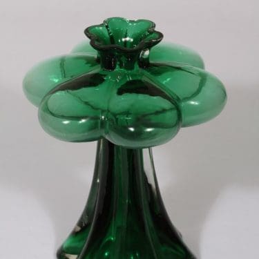 Riihimäen lasi Päivänkukka maljakko, vihreä, suunnittelija Helena Tynell,