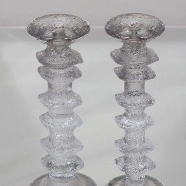 Iittala Festivo kynttilänjalat, kirkas, 2 kpl, suunnittelija Timo Sarpaneva,