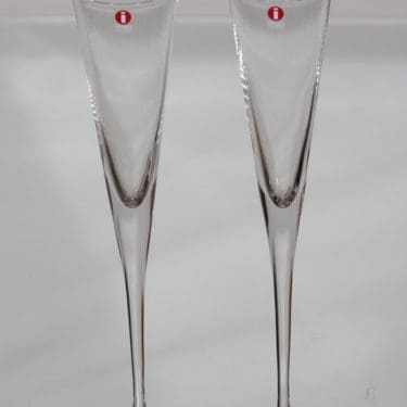 Iittala Aurora kuohuviinilasit, kirkas, 2 kpl, suunnittelija Heikki Orvola,