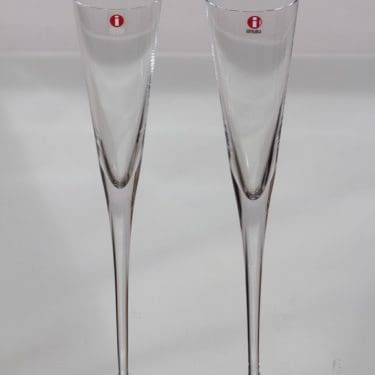 Iittala Aurora kuohuviinilasit, kirkas, 2 kpl, suunnittelija Heikki Orvola,