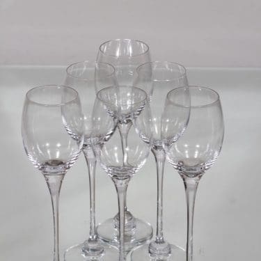 Iittala Aurora valkoviinilasit, kirkas, 6 kpl, suunnittelija Heikki Orvola,