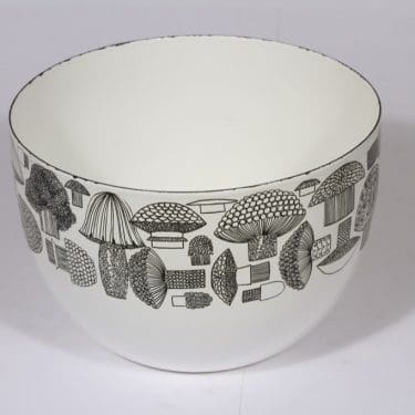 Finel Tatti kulho, mustavalkoinen, suunnittelija Esteri Tomula, serikuva