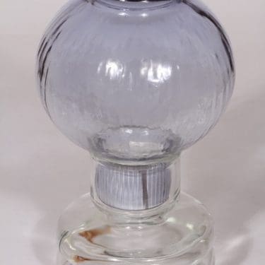 Riihimäen lasi Tuikku tuikkulyhty, siniharmaa, suunnittelija Nanny Still,