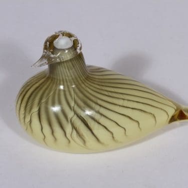 Nuutajärvi Kurmitsa koristelintu, keltainen, suunnittelija Oiva Toikka, pieni