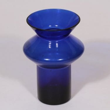 Riihimäen lasi Hyrrä maljakko, sininen, suunnittelija Helena Tynell, pieni