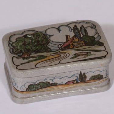 Kupittaan savi 413 rasia, suunnittelija , käsinmaalattu, signeerattu