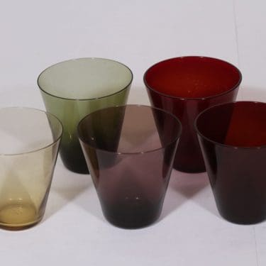 Nuutajärvi Kartio juomalasit, 20 cl, 5 kpl, suunnittelija Kaj Franck, 20 cl, eri värejä