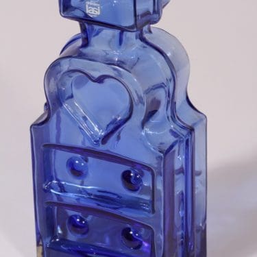 Riihimäen lasi Piironki  maljakko, sininen, suunnittelija Helena Tynell,