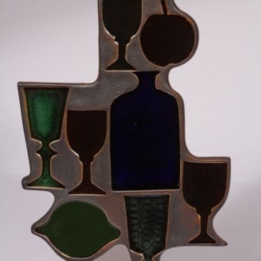 Arabia GOG seinälaatta, Pikari 1, suunnittelija , Pikari 1, signeerattu, käsinmaalattu, käsin muotoiltu