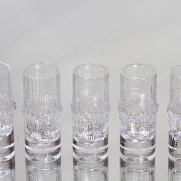 Iittala Niva snapsilasit, kirkas, 5 kpl, suunnittelija Timo Sarpaneva, pieni