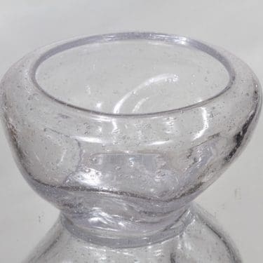 Riihimäen lasi taide-esine, kirkas, suunnittelija Runar Engblom, signeerattu