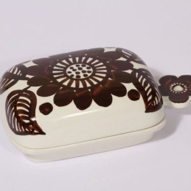 Arabia Köökki voirasia, ruskea, suunnittelija , käsinmaalattu, signeerattu, retro