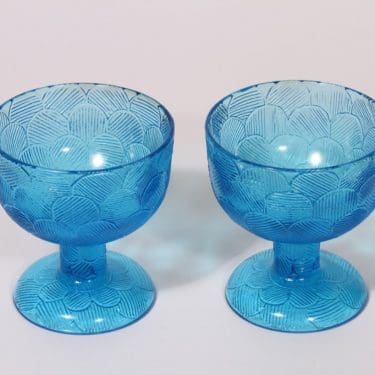 Nuutajärvi Miranda annoskulhot, turkoosi, suunnittelija Heikki Orvola,