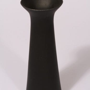 Riihimäen lasi maljakko, musta, suunnittelija Aimo Okkolin,