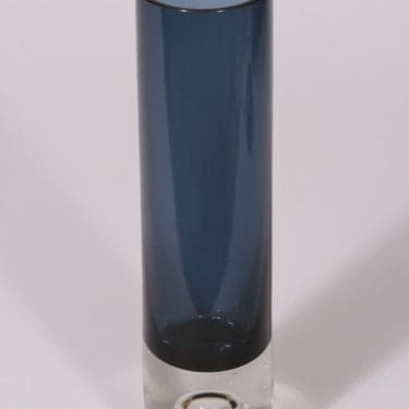 Iittala 3586 maljakko, sininen, suunnittelija Tapio Wirkkala, signeerattu