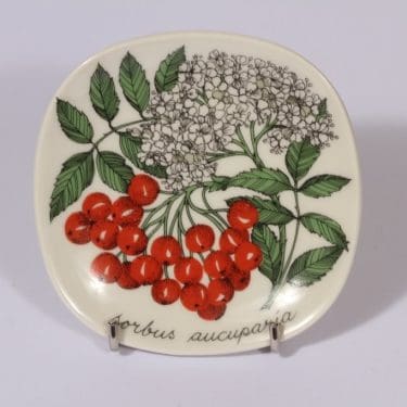 Arabia Botanica seinälautanen, Pihlaja, suunnittelija , Pihlaja, pieni, serikuva