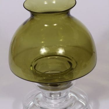 Riihimäen lasi Apollo kynttilälyhty, vihreä, suunnittelija Nanny Still,