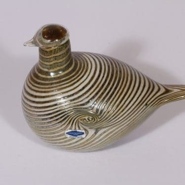 Nuutajärvi koristelintu, Alli, suunnittelija Oiva Toikka, Alli, filigraani, signeerattu