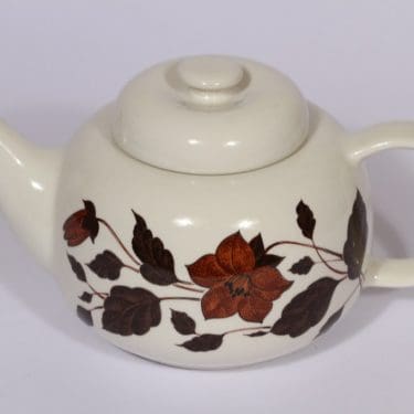 Arabia Tea for Two teekaadin, ruskea, suunnittelija , serikuva, kukka-aihe