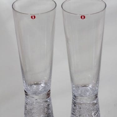 Iittala Arkipelago olutlasit, kirkas, 2 kpl, suunnittelija Timo Sarpaneva,