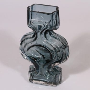 Riihimäen lasi Emma maljakko, siniharmaa, suunnittelija Helena Tynell,