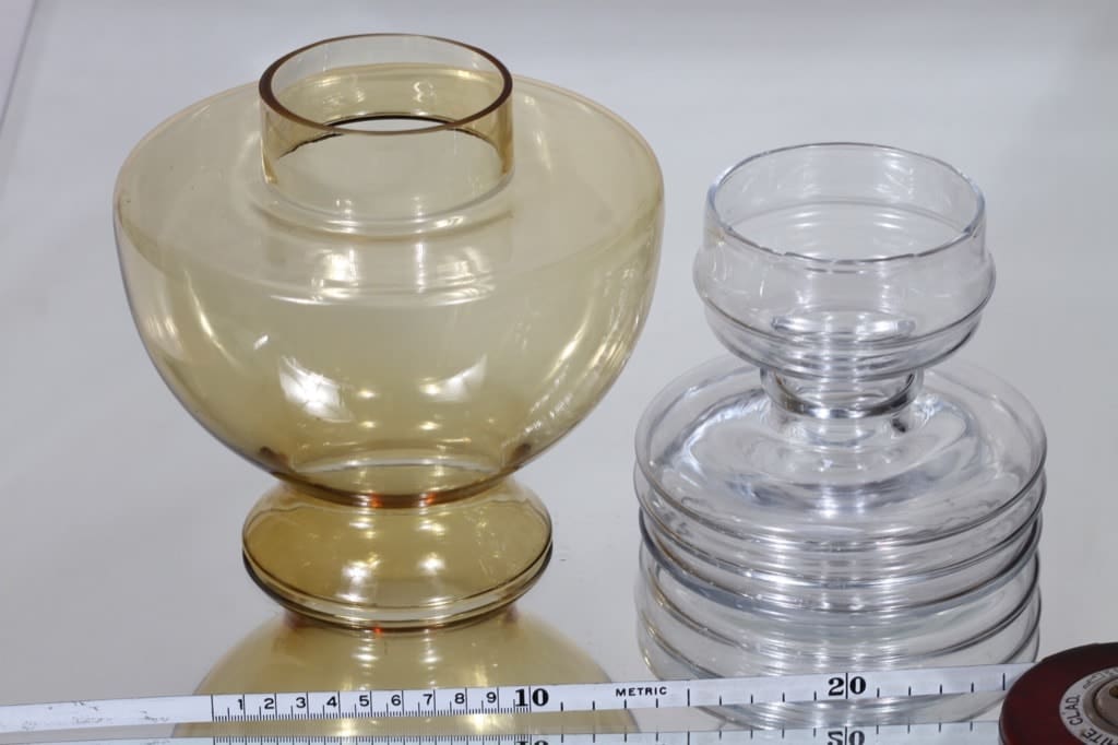 Riihimäen lasi Apollo kynttilälyhty, amber, suunnittelija Nanny Still, kuva 2