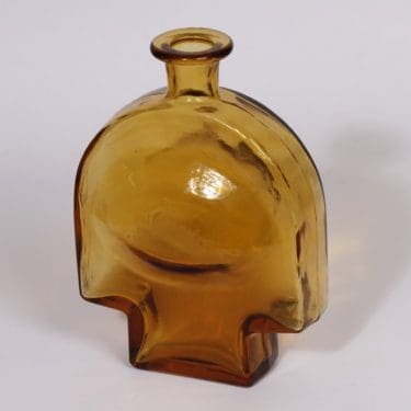Riihimäen lasi Kyynel koristepullo, amber, suunnittelija Nanny Still,