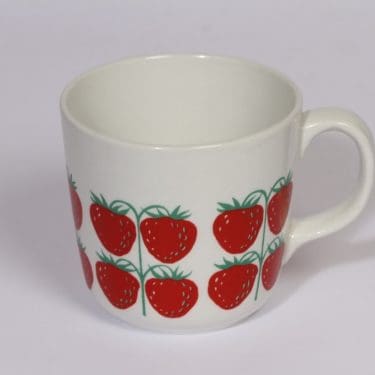 Arabia Pomona Mansikka muki, suunnittelija , 30 cl, serikuva