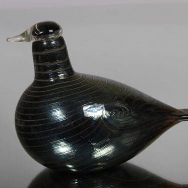 Nuutajärvi koristelintu, Alli, suunnittelija Oiva Toikka, Alli, lysteri, filigraani, signeerattu