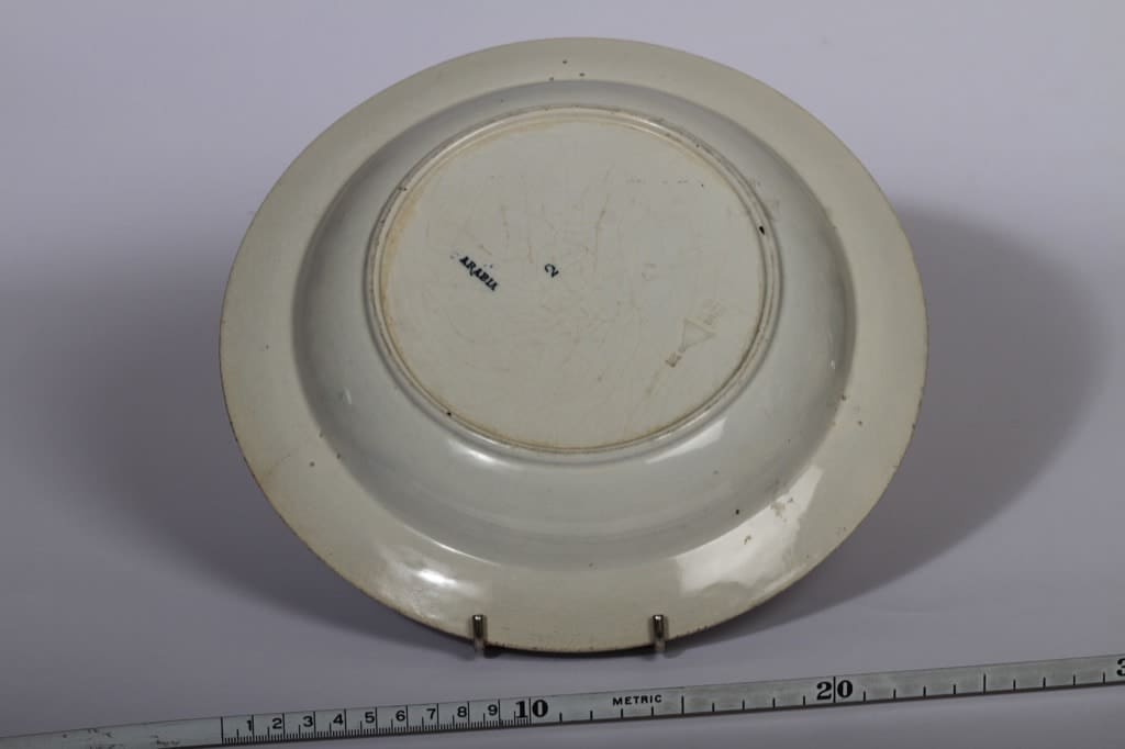 Arabia Speranza lautanen, sininen, suunnittelija , syvä, kuparipainokoriste kuva 2