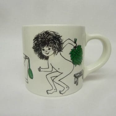 Arabia Löyly muki, suunnittelija , 40 cl, serikuva, sauna-aihe