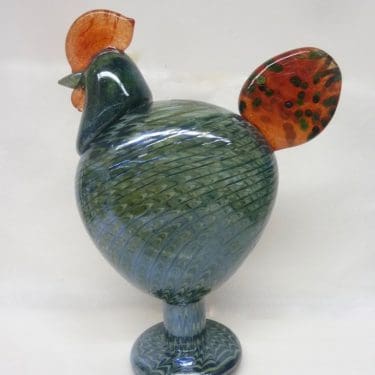 Nuutajärvi koristelintu, Kaiku, suunnittelija Oiva Toikka, Kaiku, suuri, filigraani, signeerattu