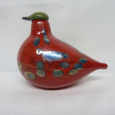 Nuutajärvi koristelintu, Tulilintu, suunnittelija Oiva Toikka, Tulilintu, lysteri, signeerattu