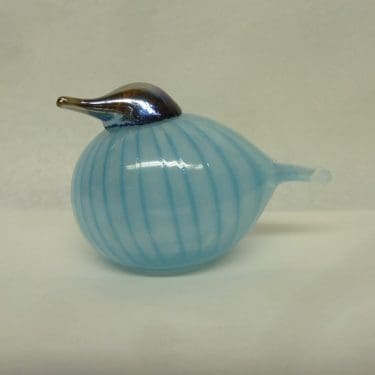 Nuutajärvi koristelintu, Peukaloinen, suunnittelija Oiva Toikka, Peukaloinen, pieni, signeerattu