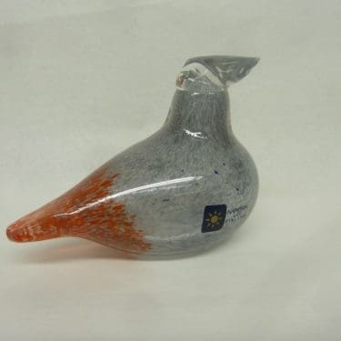 Nuutajärvi yrityslintu koristelintu, Kuukkeli, suunnittelija Oiva Toikka, Kuukkeli, pieni, signeerattu