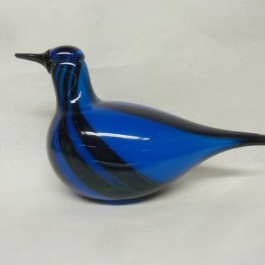 Nuutajärvi koristelintu, Taivaanvuohi, suunnittelija Oiva Toikka, Taivaanvuohi, raidallinen, signeerattu