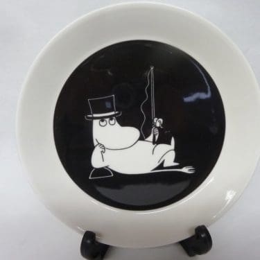 Arabia Muumi lautanen, Muumipappa, suunnittelija , Muumipappa, serikuva, käyttämätön, kaksipuoleinen kuva