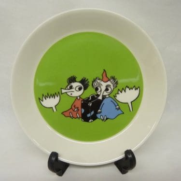 Arabia Muumi lautanen, Tiuhti Ja Viuhti, suunnittelija , Tiuhti Ja Viuhti, serikuva, käyttämätön, kaksipuoleinen kuva