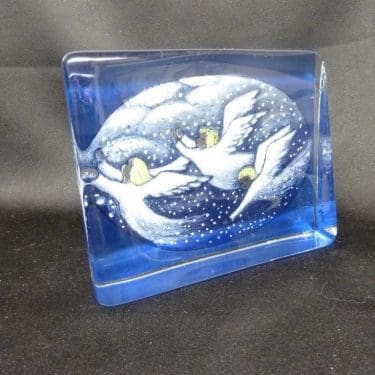 Iittala lasikortti, Sinessä Taivaan Keinuen, suunnittelija Heljä Liukko-Sundström, Sinessä Taivaan Keinuen, suuri, serikuva