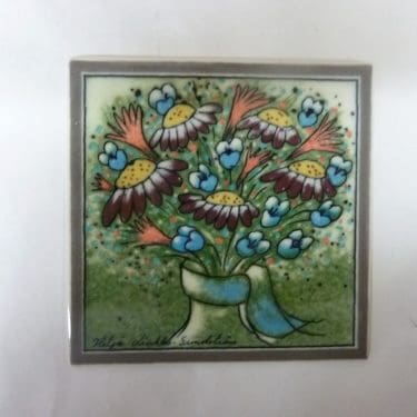 Arabia koristelaatta, Iloisesti, suunnittelija Heljä Liukko-Sundström, Iloisesti, pieni, serikuva, signeerattu