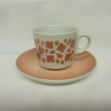 Arabia retro kahvikuppi, vanha rosa, suunnittelija , puhalluskoriste