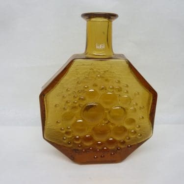 Riihimäen lasi Stella Polaris koristepullo, ruskea, suunnittelija Nanny Still,