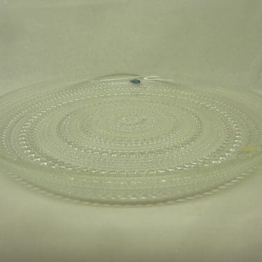 Nuutajärvi Kastehelmi lautanen, kirkas, suunnittelija Oiva Toikka, matala