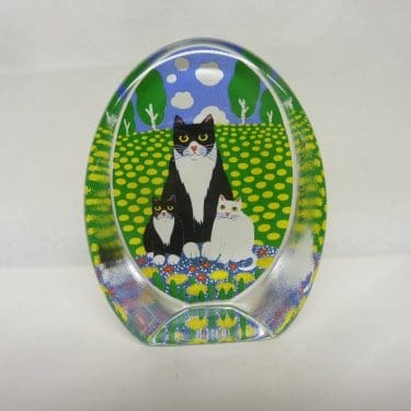 Iittala lasikortti, Perhepotretti, suunnittelija Martti Lehto, Perhepotretti, serikuva, kissa-aihe