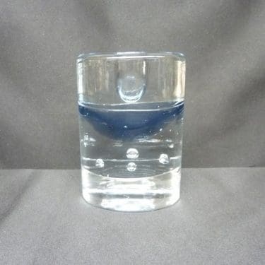 Iittala Arktia candlestick, clear, blue, designer Timo Sarpaneva, small, massiive